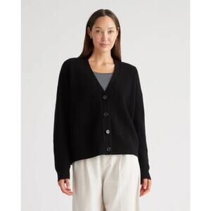 Quince EUC Mongolian Cashmere Fisherman Cropped Cardigan Sweater Small 3319